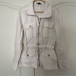 CHAPS 100% LINEN JACKET-WHITE